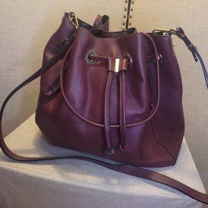 Like New- Zara Burgundy Bucket Bag Crossbody